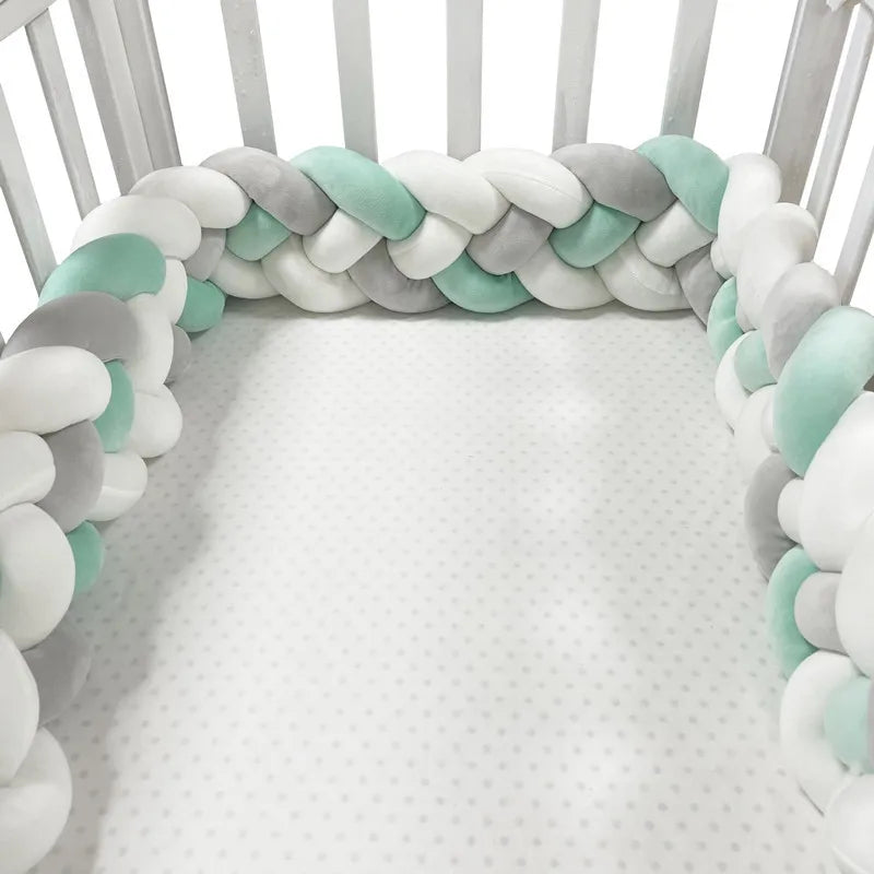 Handmade Knotted Braid Plush Cot Protector