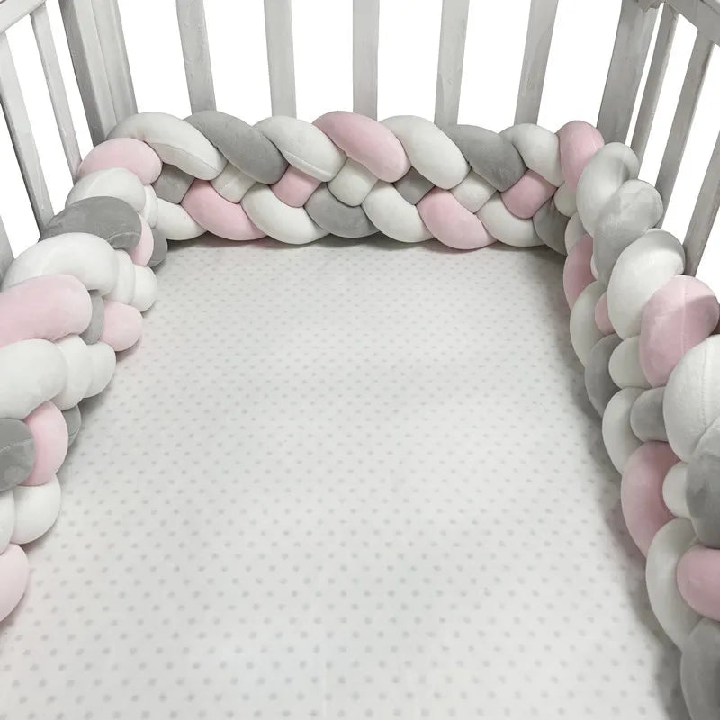 Handmade Knotted Braid Plush Cot Protector