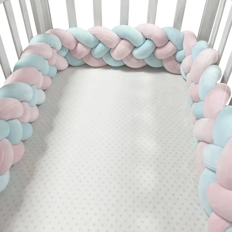 Handmade Knotted Braid Plush Cot Protector
