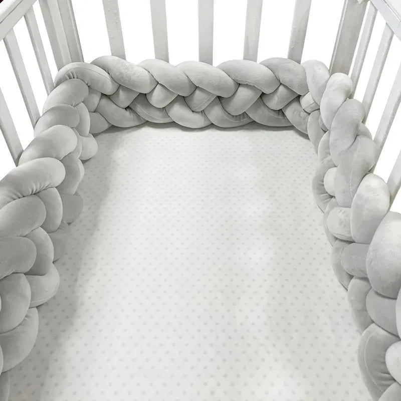 Handmade Knotted Braid Plush Cot Protector