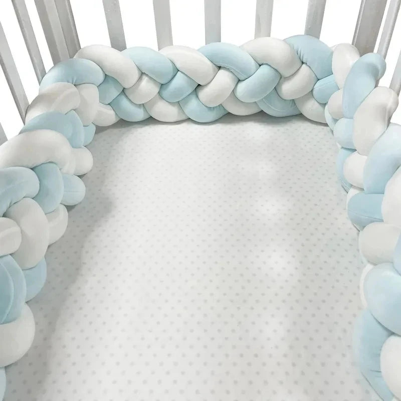 Handmade Knotted Braid Plush Cot Protector