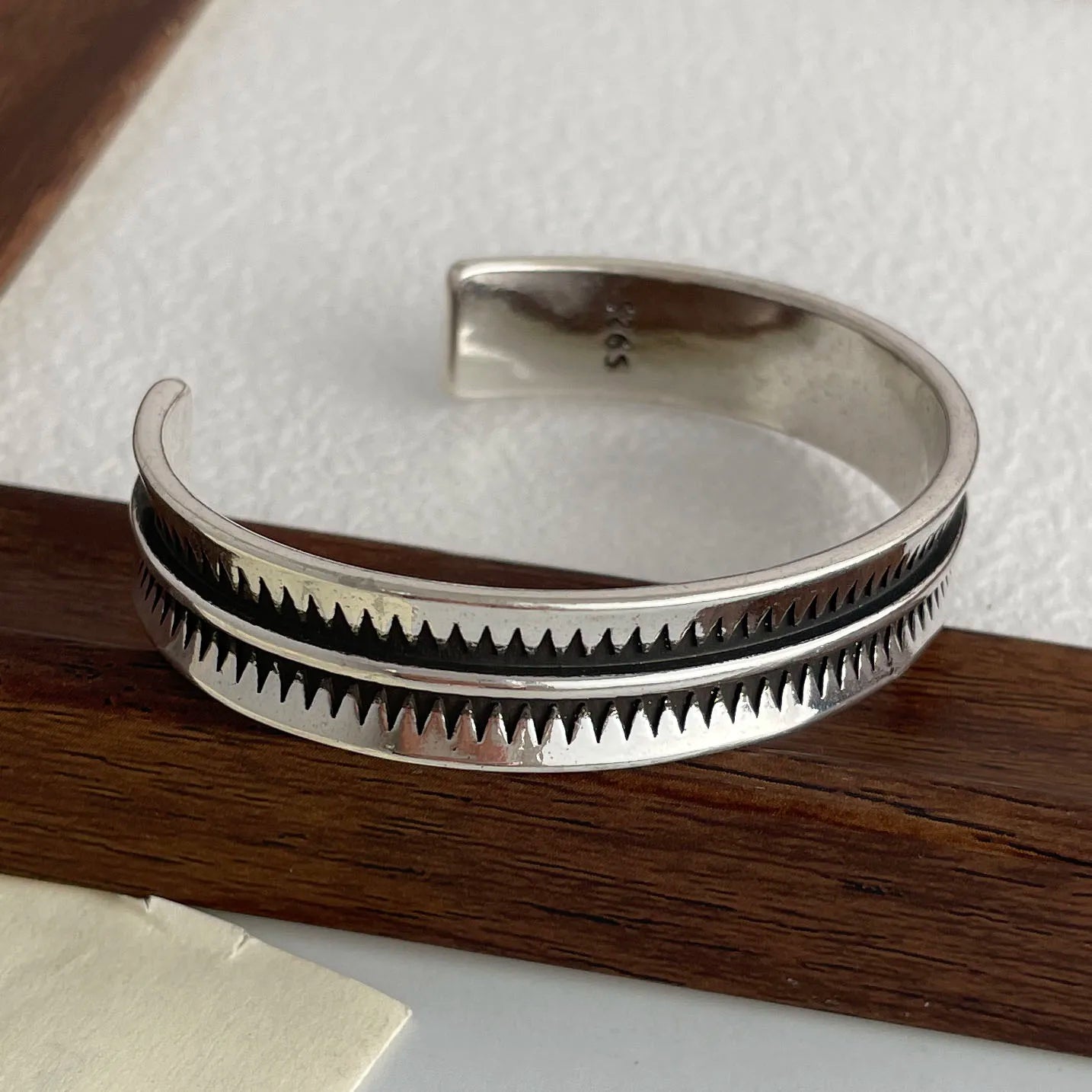 100% Solid 925 Sterling Silver Shinning Bracelet for Women Men Vintage Handmade