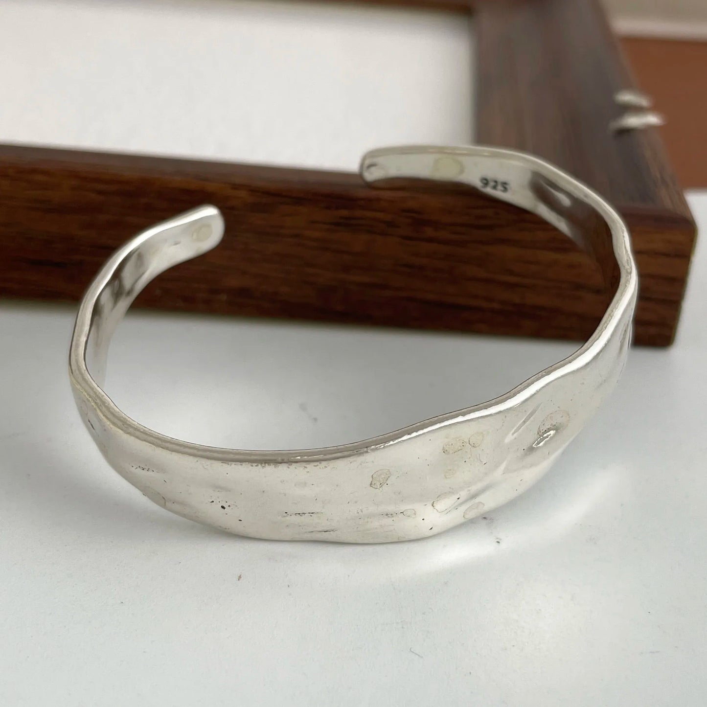 100% Solid 925 Sterling Silver Shinning Bracelet for Women Men Vintage Handmade