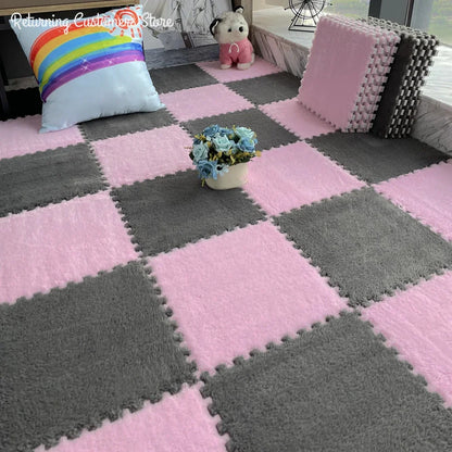 Soft Plush Carpet Interlocking Tiles