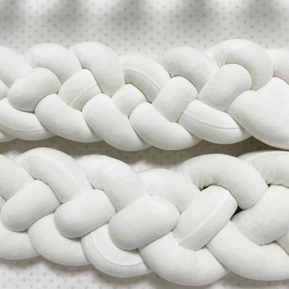 Handmade Knotted Braid Plush Cot Protector