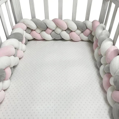 Handmade Knotted Braid Plush Cot Protector