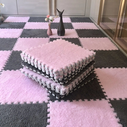 Soft Plush Carpet Interlocking Tiles
