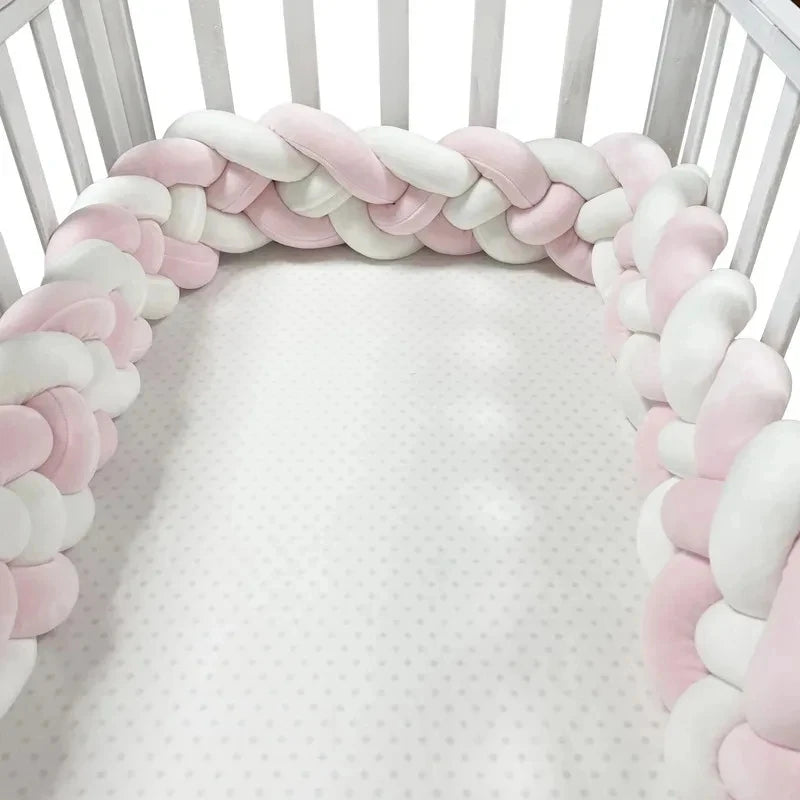 Handmade Knotted Braid Plush Cot Protector
