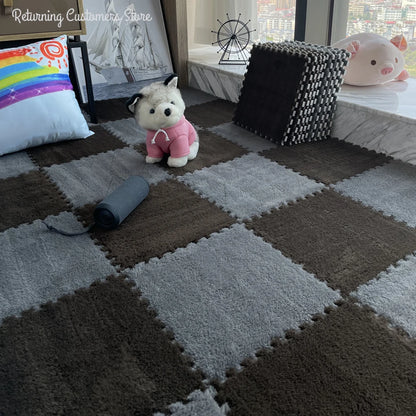 Soft Plush Carpet Interlocking Tiles