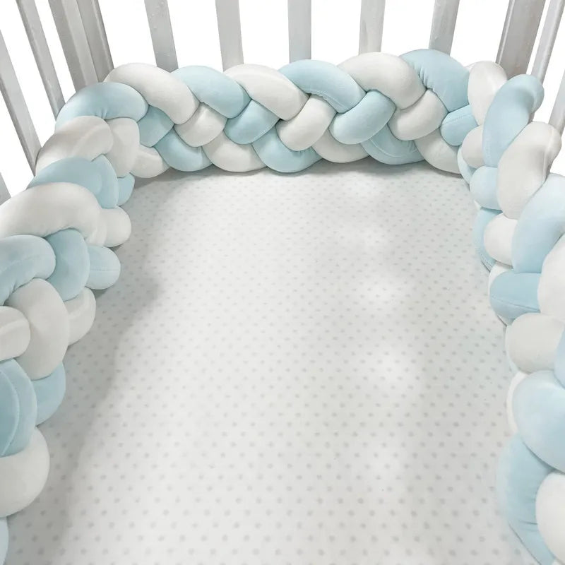 Handmade Knotted Braid Plush Cot Protector