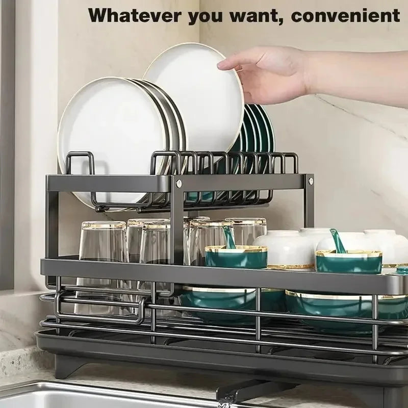 Premium Dish Drying Rack & Drainboard