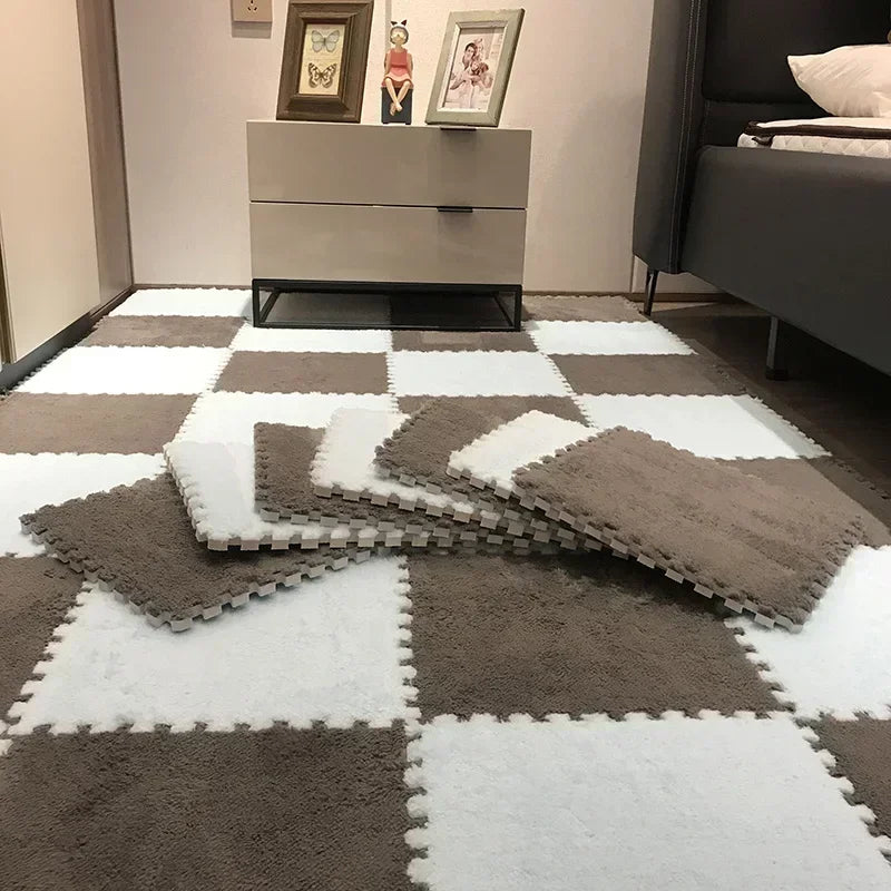 Soft Plush Carpet Interlocking Tiles